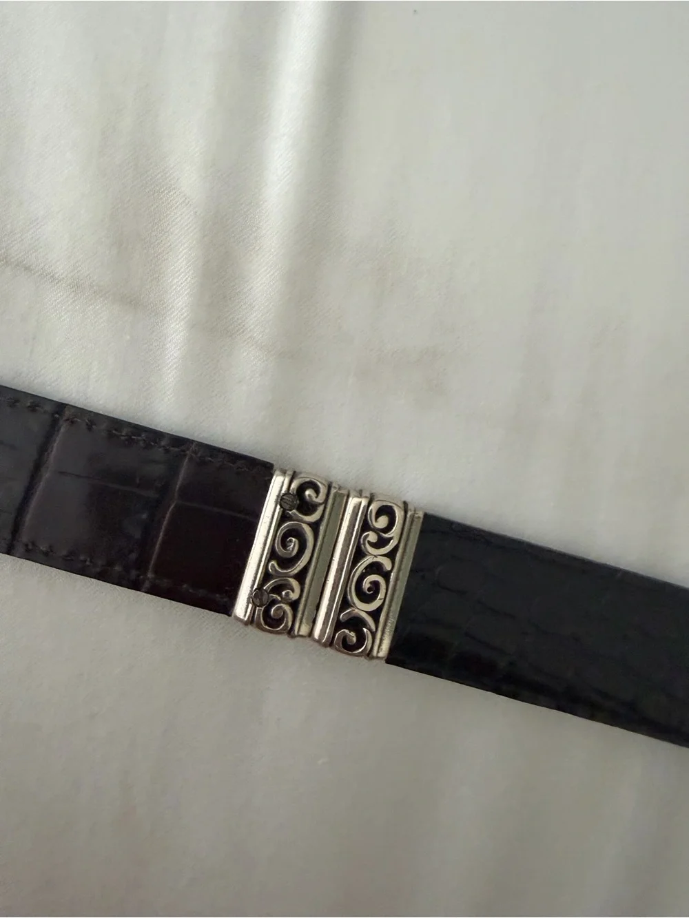 Brighton Belt 43100 Sz M/30 Brown Black Leather Reversible Silver - Picture 9 of 11